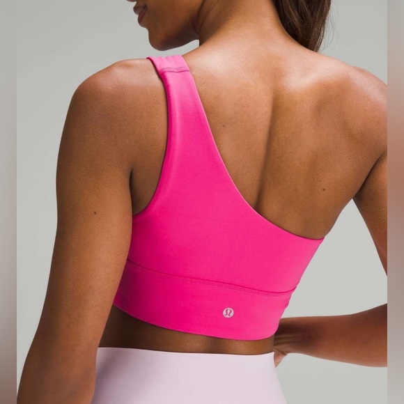 NWT Lululemon Align Asymmetrical Sports Bra  Sonic Pink Color Size 12 A/B - Picture 2 of 9